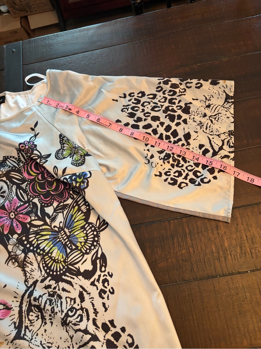 Lane Bryant Light Gray Floral & Leopard Graphic Dress - Picture 8 of 10